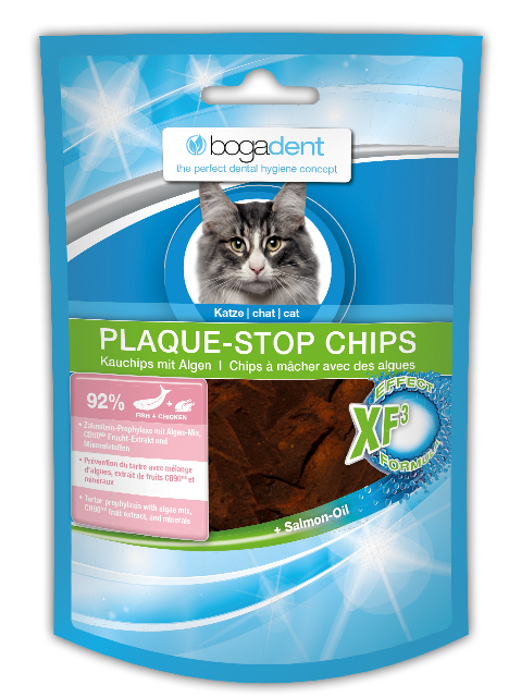 BOGAR Plaque-Stop Chips Fish 50g z algami cat