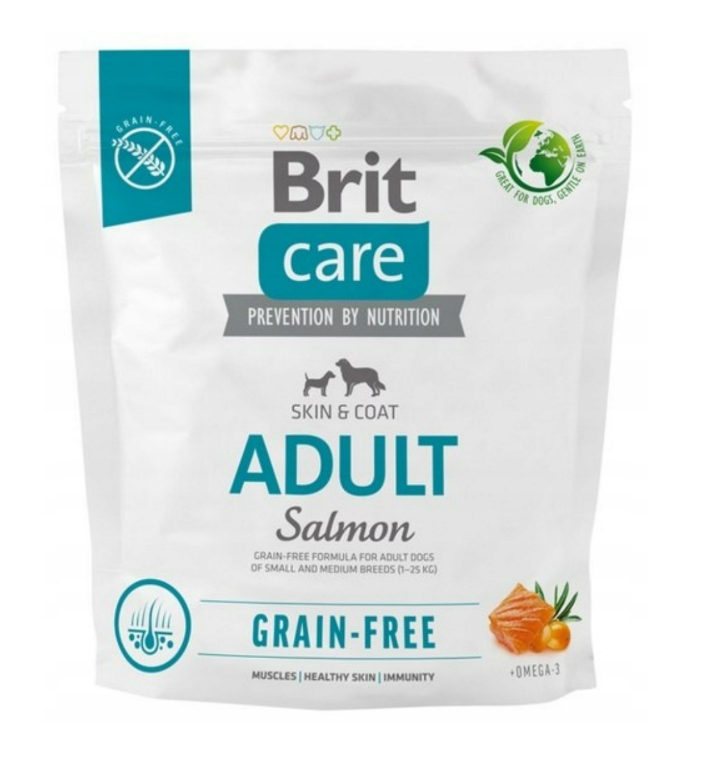 BRIT CARE pies Grain Free Adult Salmon 1kg