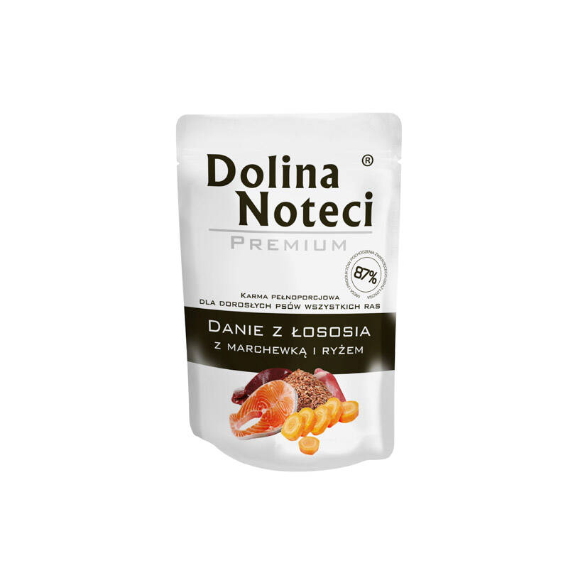 DOLINA NOTECI Premium Danie z łososia z marchewką i ryżem 100g