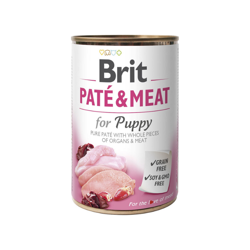 Brit Pate&Meat Puppy Chicken&Turkey Karma z kurczakiem i indykiem dla szczeniaka 400g