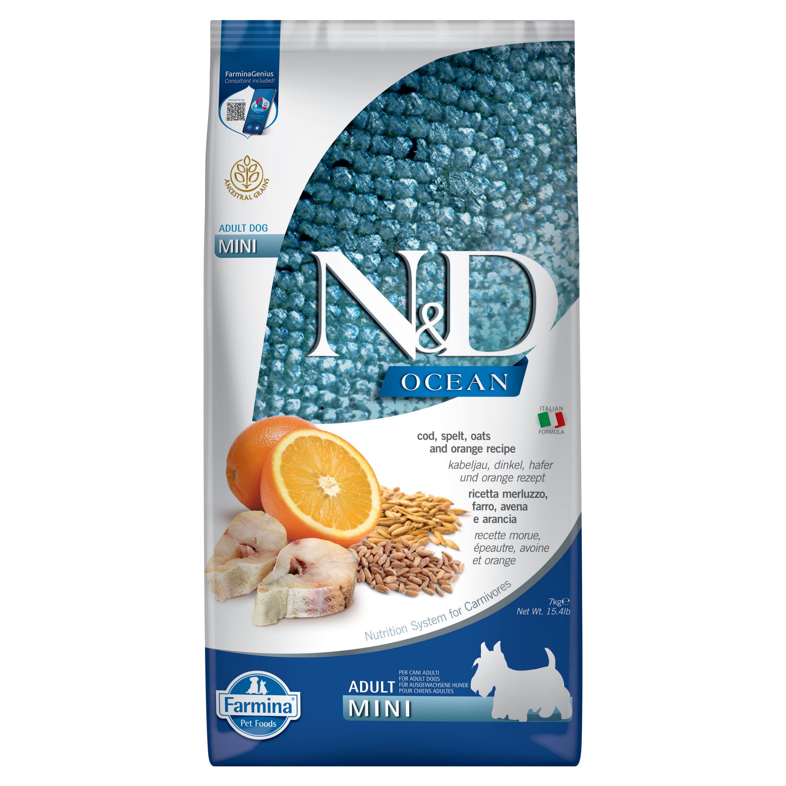 Mini Cod Riverside March FARMINA N&D Ocean Adult Mini Cod&Spelt&Orange 7kg - sklep internetowy ...
